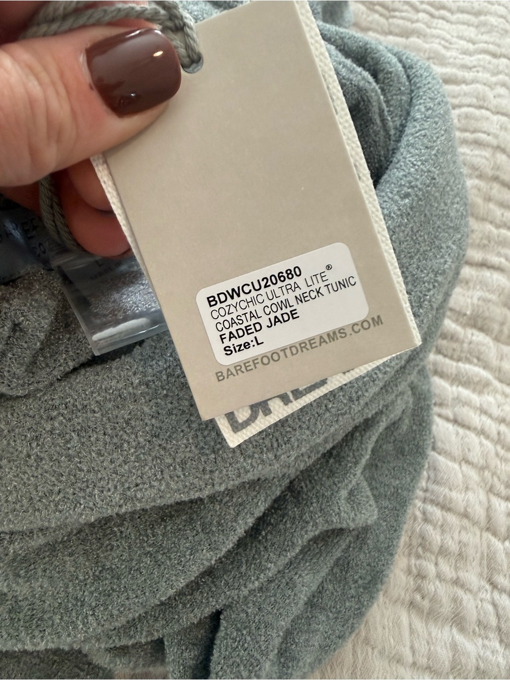 Barefoot Dreams Cozy Cowl Neck Women's Sweater - Light Teal NWT G000 - Picture 3 of 11